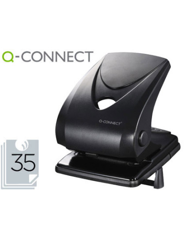 Taladrador q-connect kf01236 2 taladros color negro abertura 3,5 mm capacidad 40 hojas