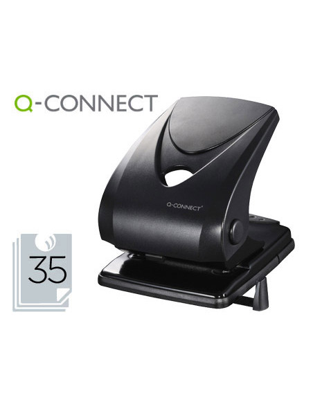 Taladrador q-connect kf01236 2 taladros color negro abertura 3,5 mm capacidad 40 hojas