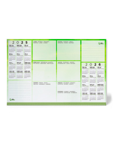 Planning sobremesa semanal liderpapel 40x60 cm 80 gr 60 hojas 2025-2026