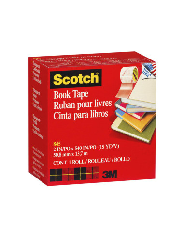 Cinta adhesiva scotch 845 book tape 13,7 mt x 50,8 mm