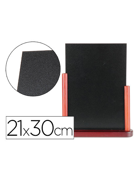 Pizarra negra liderpapel doble cara de madera con superficie para rotuladores tipo tiza 21x30cm