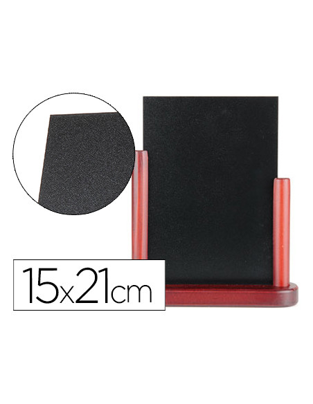 Pizarra negra liderpapel doble cara de madera con superficie para rotuladores tipo tiza 15x21cm