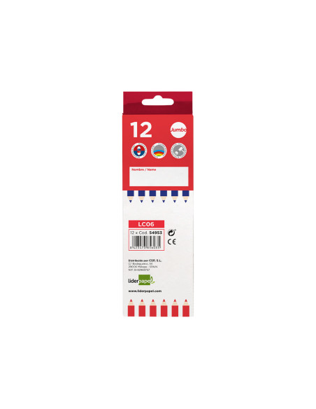 Lapices bicolor liderpapel jumbo rojo/azul