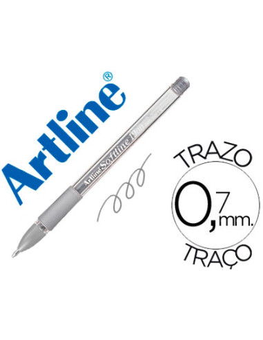 Boligrafo artline 1900 softline tinta aceite metalico plata