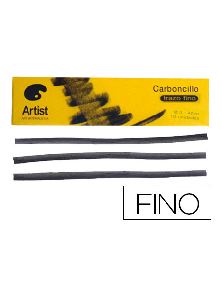 Carboncillo artist fino 3-4 mm caja de 10 unidades