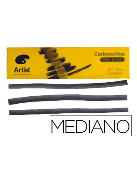 Carboncillo artist mediano 5-6 mm caja de 6 unidades