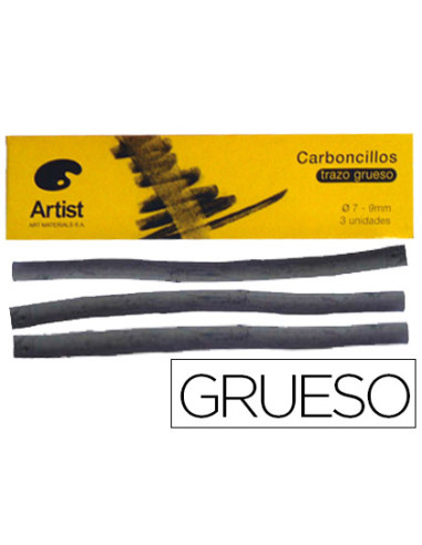 Carboncillo artist grueso 7-9 mm caja de 3 unidades