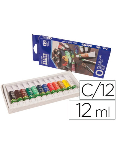 Pintura oleo artist caja carton de 12 colores surtidos tubo de 12 ml