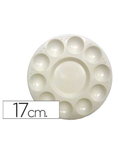 Paleta plastico artist circular con 10 huecos 17 cm diametro