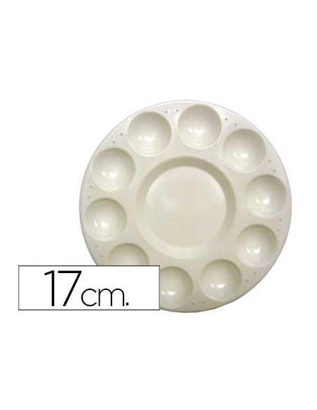 Paleta plastico artist circular con 10 huecos 17 cm diametro