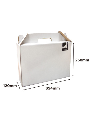 Caja maletin con asa q-connect carton para envio y transporte 355x120x258 mm