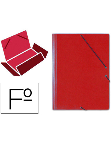 Carpeta gomas solapas carton saro tamaño folio rojo