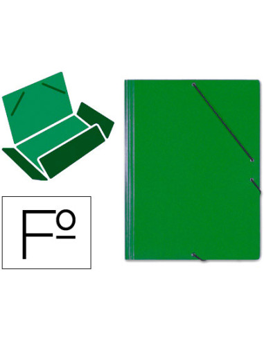 Carpeta gomas solapas carton saro tamaño folio verde