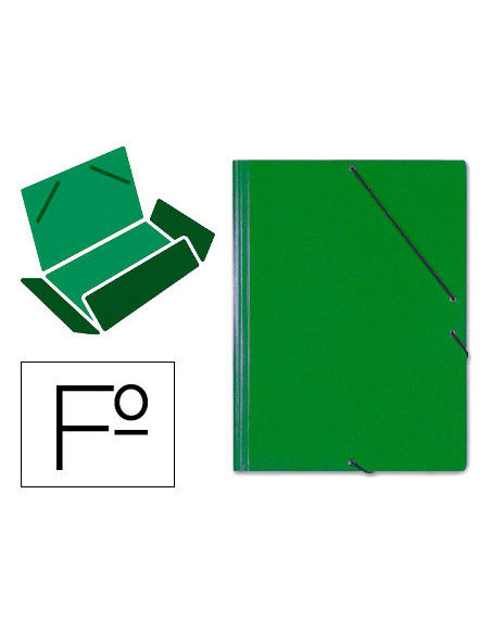 Carpeta gomas solapas carton saro tamaño folio verde