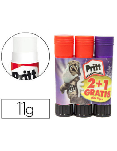 Pegamento pritt en barra 11 gr monsters pack promocional 2+1 sin cargo