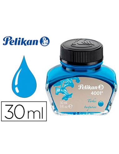 Tinta estilografica pelikan 4001 turquesa bote 30 ml