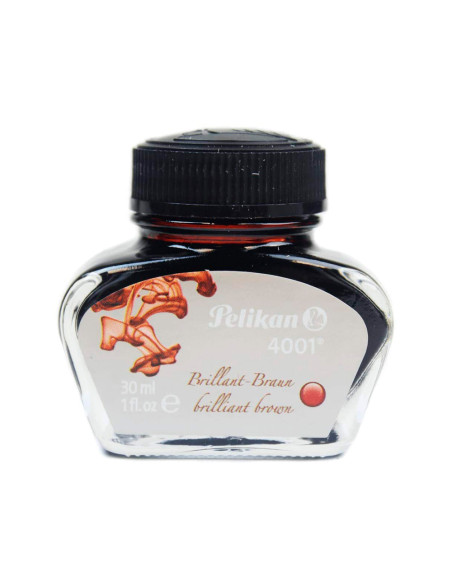 Tinta estilografica pelikan 4001 marron brillante bote 30 ml