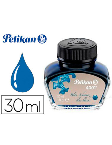 Tinta estilografica pelikan 4001 negro/azul bote 30 ml