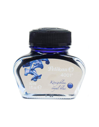 Tinta estilografica pelikan 4001 azul real bote 30 ml