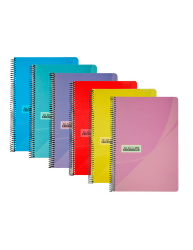 Cuaderno espiral papercop folio tapa extradura 80 hojas pauta 5 2,5 mm con margen 70 gr colores surtidos