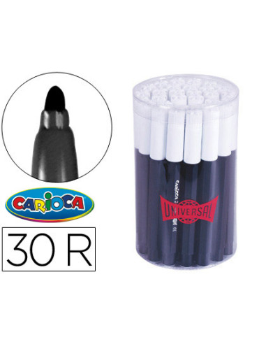 Rotulador carioca jumbo negro punta gruesa bote de 30 unidades