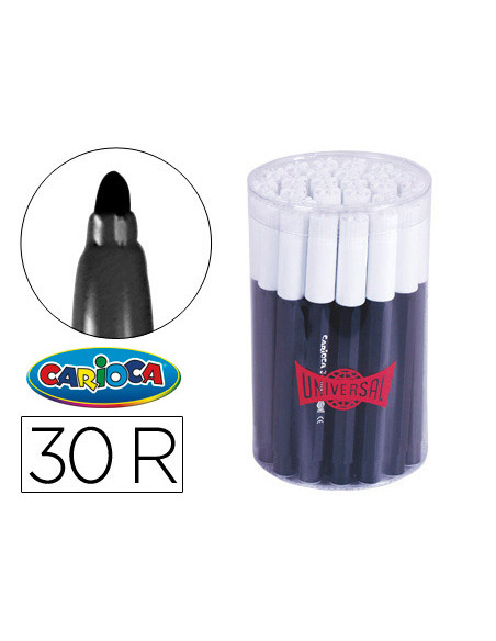 Rotulador carioca jumbo negro punta gruesa bote de 30 unidades