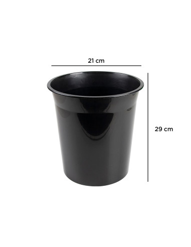 Papelera plastico q-connect negro opaco 13 litros 275x285 mm