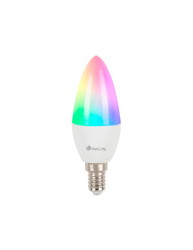 Bombilla ngs smart wifi led bulb gleam 514c halogena colores 5w 500 lumenes e14 regulable en intesidad