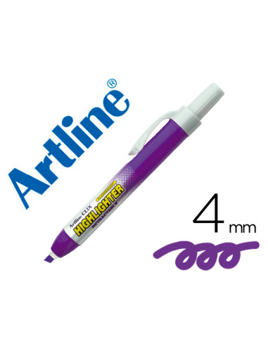 Rotulador artline clix fluorescente ek-63 violeta punta biselada 4 mm