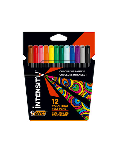 Rotulador bic intensity estuche de 12 colores surtidos