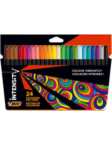 Rotulador bic intensity estuche de 24 colores surtidos