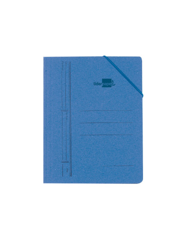 Carpeta liderpapel gomas cuarto bolsa carton pintado azul