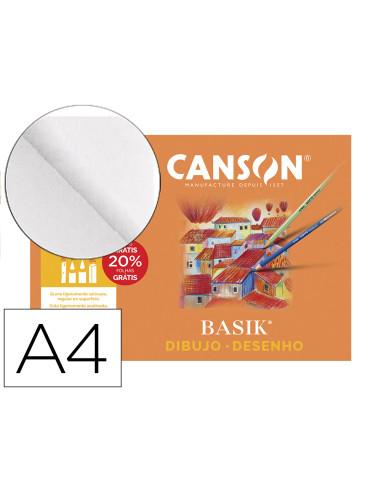 CANSON MINIPACK DIBUJO BASIK 10 HOJAS LISO 130 GR. 21X29,7CM -SOBRE UNITARIO-