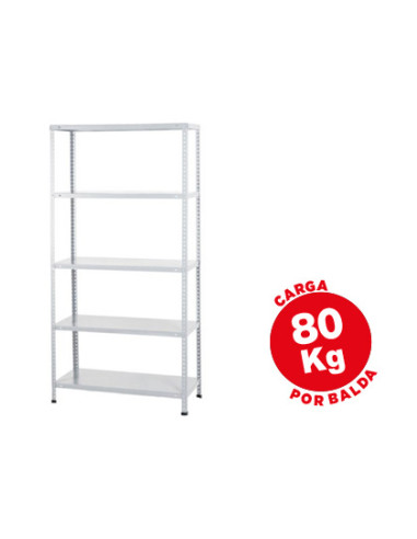 Estanteria metalica ar storage 180x90x40 cm 5 estantes 80 kg por estante color blanco