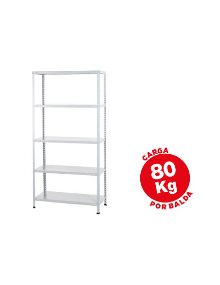 Estanteria metalica ar storage 180x90x40 cm 5 estantes 80 kg por estante color blanco