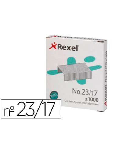 Grapas rexel 23/17 acero caja 1000 unidades