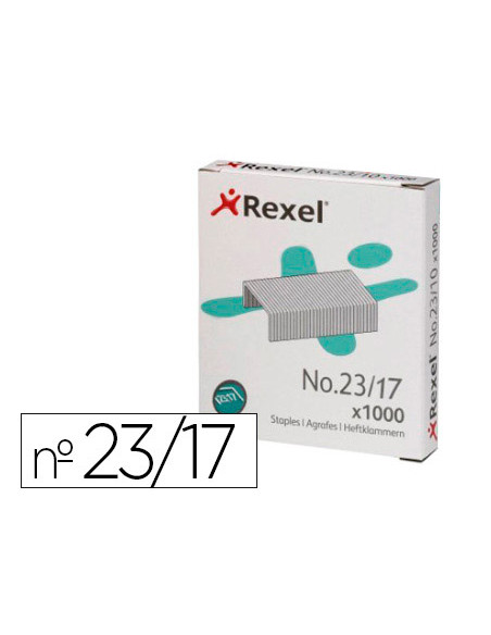 Grapas rexel 23/17 acero caja 1000 unidades