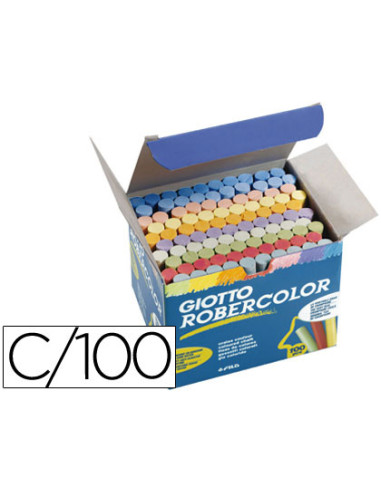 GIOTTO TIZA ROBERCOLOR COLORES SURTIDOS ANTIPOLVO CAJA DE 100