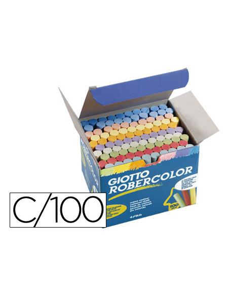 GIOTTO TIZA ROBERCOLOR COLORES SURTIDOS ANTIPOLVO CAJA DE 100