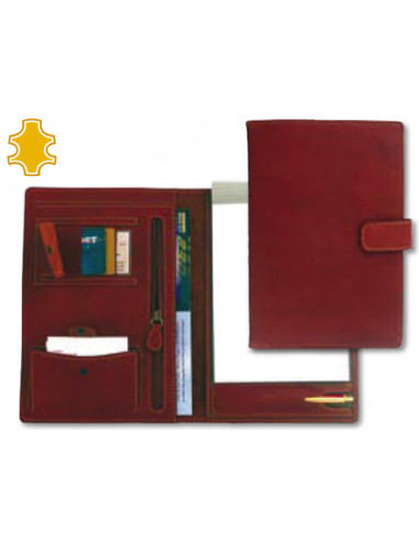 Carpeta portafolios q-connect artesania piel cuarto con broche 275x193 mm fabricada enubrique