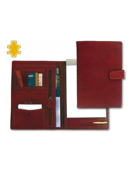 Carpeta portafolios q-connect artesania piel cuarto con broche 275x193 mm fabricada enubrique