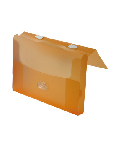 Carpeta beautone portadocumentos broche polipropileno din a4 naranja transparente