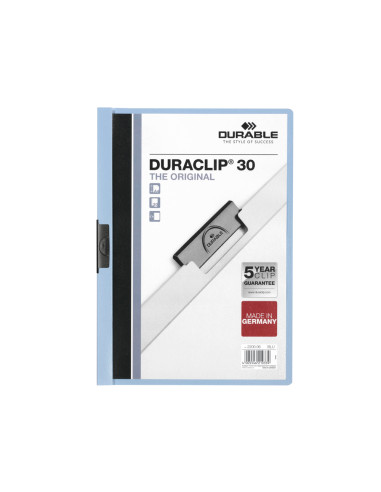 DURABLE CARPETA DOSSIER PINZA DURACLIP 30 AZUL CLARO A4 -25U-