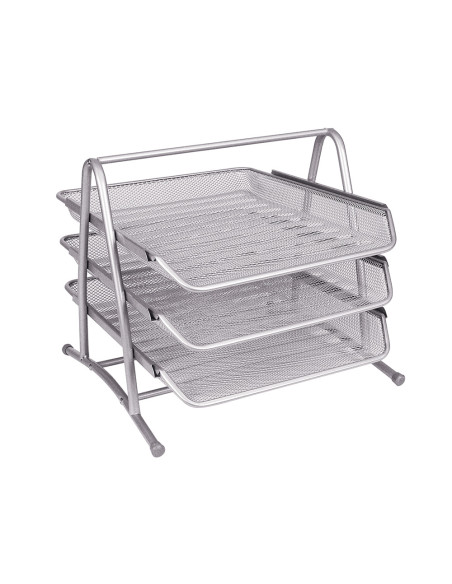 Bandeja sobremesa metalica q-connect kf00822 rejilla plata 3 bandejas movibles 350x278x275 mm