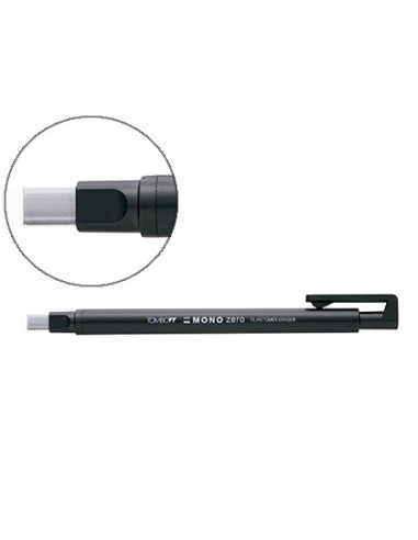 TOMBOW PORTAGOMAS CON CLIP PUNTA 2,5X5MM RECTANGULAR CUERPO NEGRO