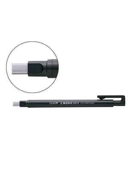 TOMBOW PORTAGOMAS CON CLIP PUNTA 2,5X5MM RECTANGULAR CUERPO NEGRO