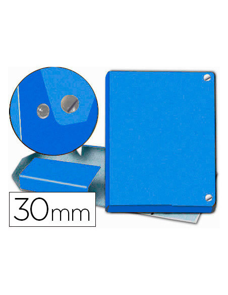 Carpeta proyectos pardo folio lomo 30 mm carton forrado azul con broche