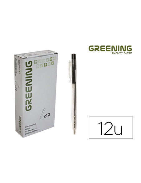 Boligrafo greening negro retractil