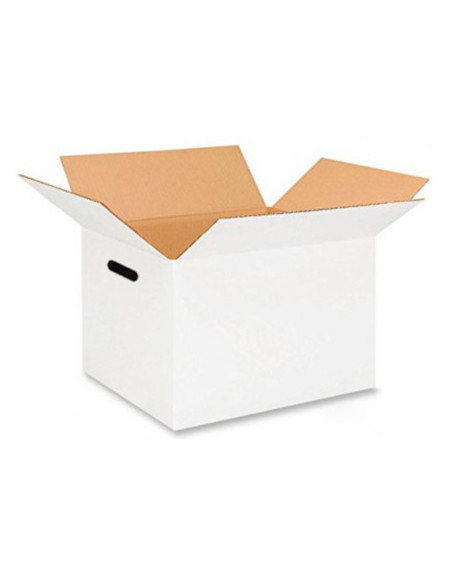 Caja para embalar q-connect americana ultrarresistente conasas carton canal doble 7 mm color blanco 450x280x375 mm