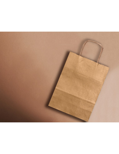 Bolsa kraft q-connect natural asa retorcida 270x120x360 mm